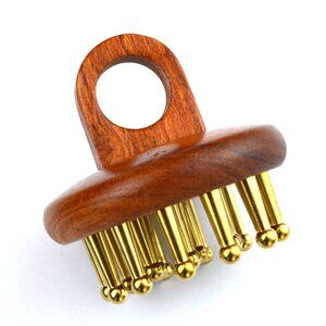 Massage Tools 19-Teeth Copper Head Handheld Meridian Pressure Brush(1 Pack)